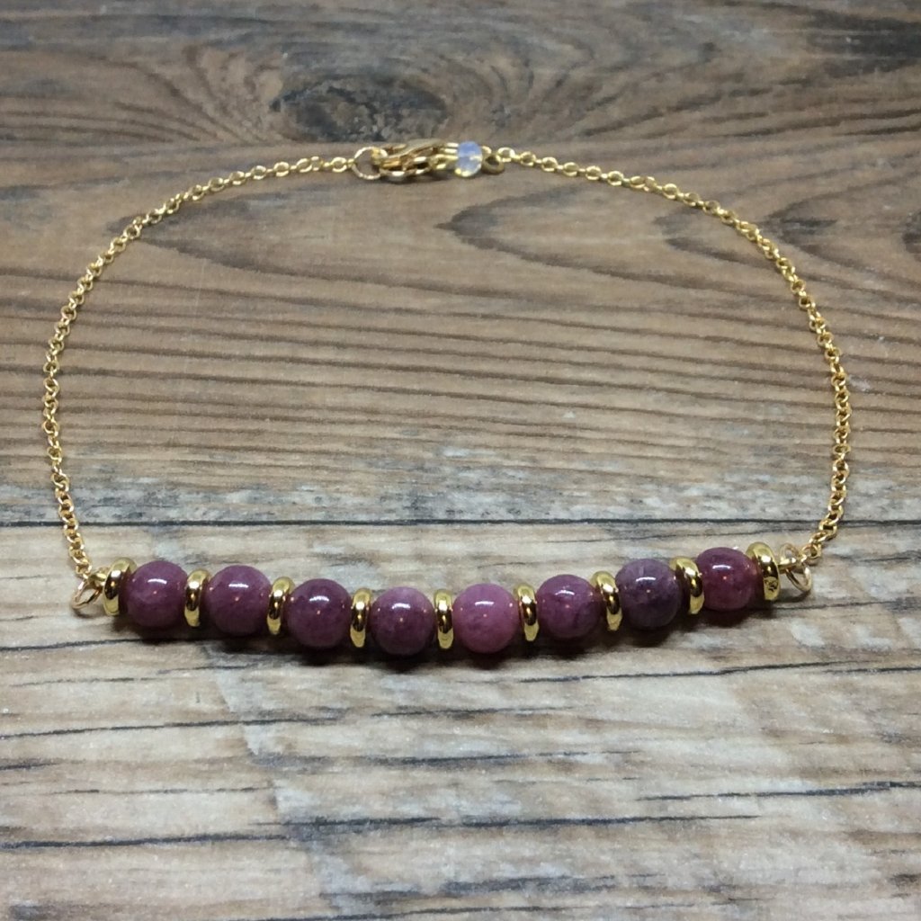 Pink Lepidolite Anklet, Crystal Healing